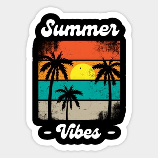 Summer Vibes Holiday Vacation Beach Grunge Distressed Funny Sticker